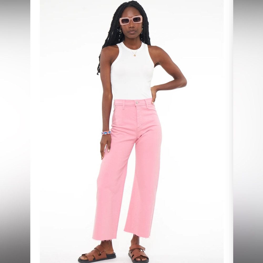 pistola High Rise Wide Leg Jeans in Pink
